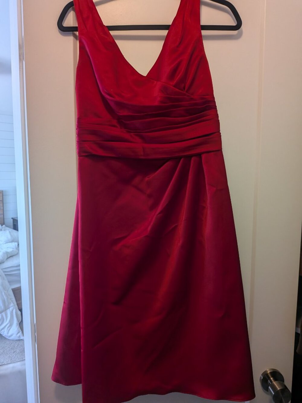 Red knee-length bridesmaid dress from David's bridal - size 6